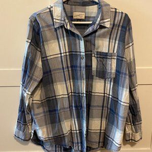 Checked Blue Button Up